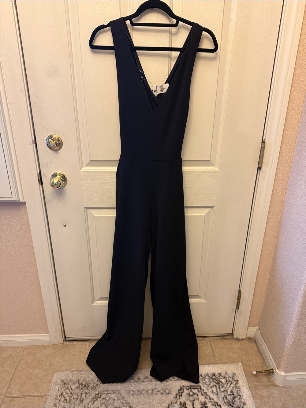 Express Black V-Neck Wide-Leg Jumpsuit